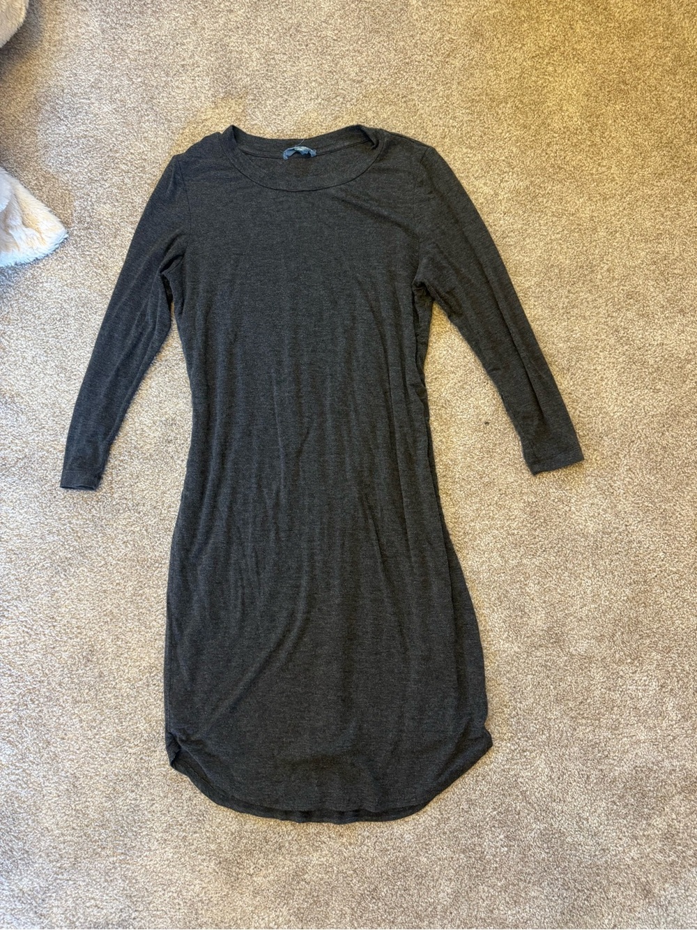 Charcoal Long Sleeve Midi Dress - Women